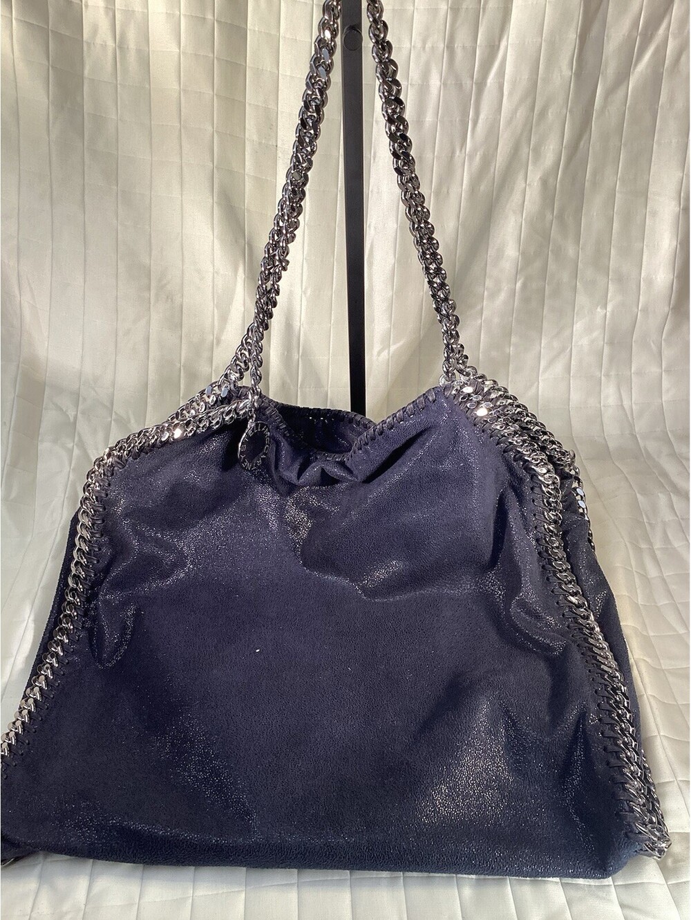 STELLA McCARTNEY Falabella 2Way Chain Hand Shoulder Bag color Navy Blue / Silver